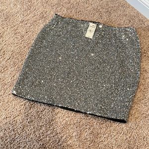 NWT Express Silver Sequin Skirt, Sz Small